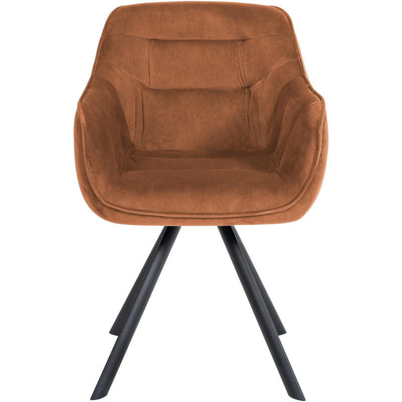 Fauteuil Russell, velours, café