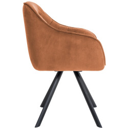 Fauteuil Russell, velours, café