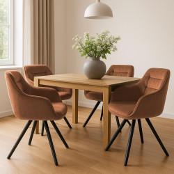 Fauteuil Russell, velours, café