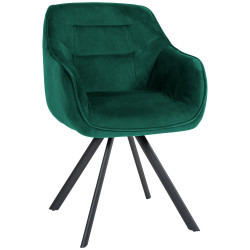 Fauteuil Russell, velours, vert