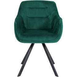 Fauteuil Russell, velours, vert