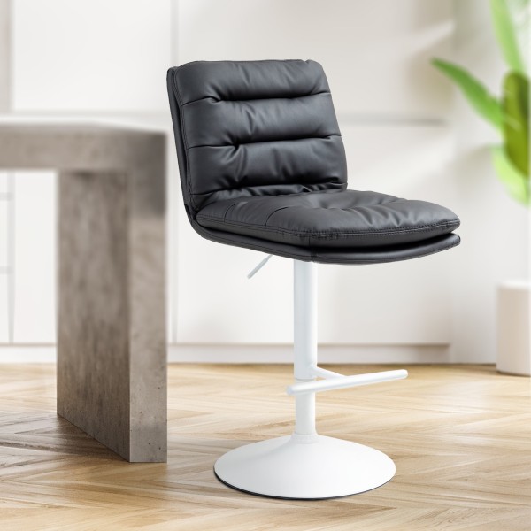 Tabouret de bar Damar simili cuir blanc