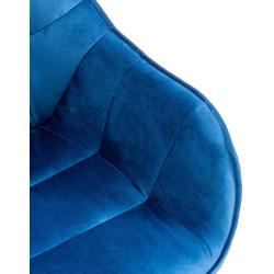Fauteuil Russell, velours, bleu