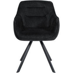 Fauteuil Russell, velours noir