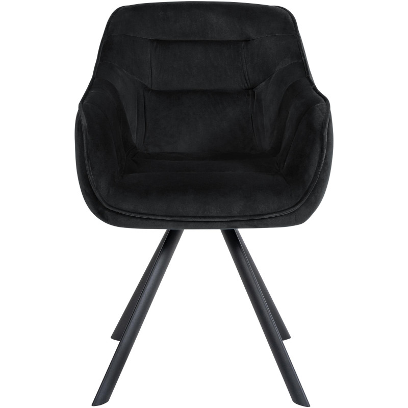 Fauteuil Russell, velours noir