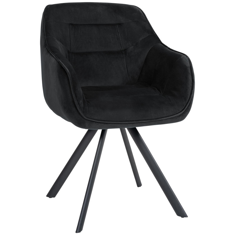 Fauteuil Russell, velours noir