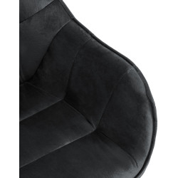 Fauteuil Russell, velours noir