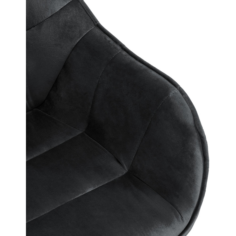 Fauteuil Russell, velours noir