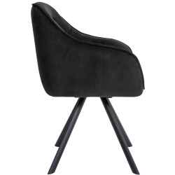 Fauteuil Russell, velours noir