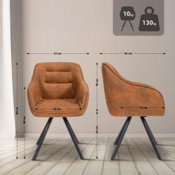 Chaise Russell Vintage, marron clair