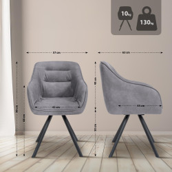 Chaise grise vintage Russell