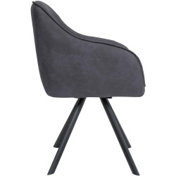 Chaise noire vintage Russell