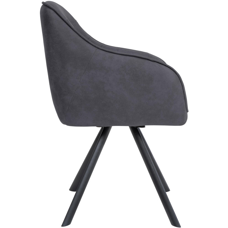Chaise noire vintage Russell