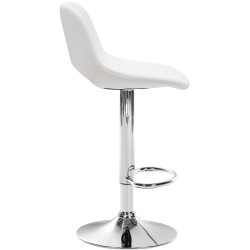 Tabouret de bar Camden, similicuir, chrome et blanc