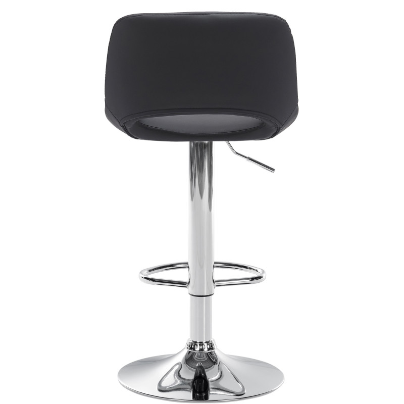 Tabouret de bar Camden, similicuir, noir chromé