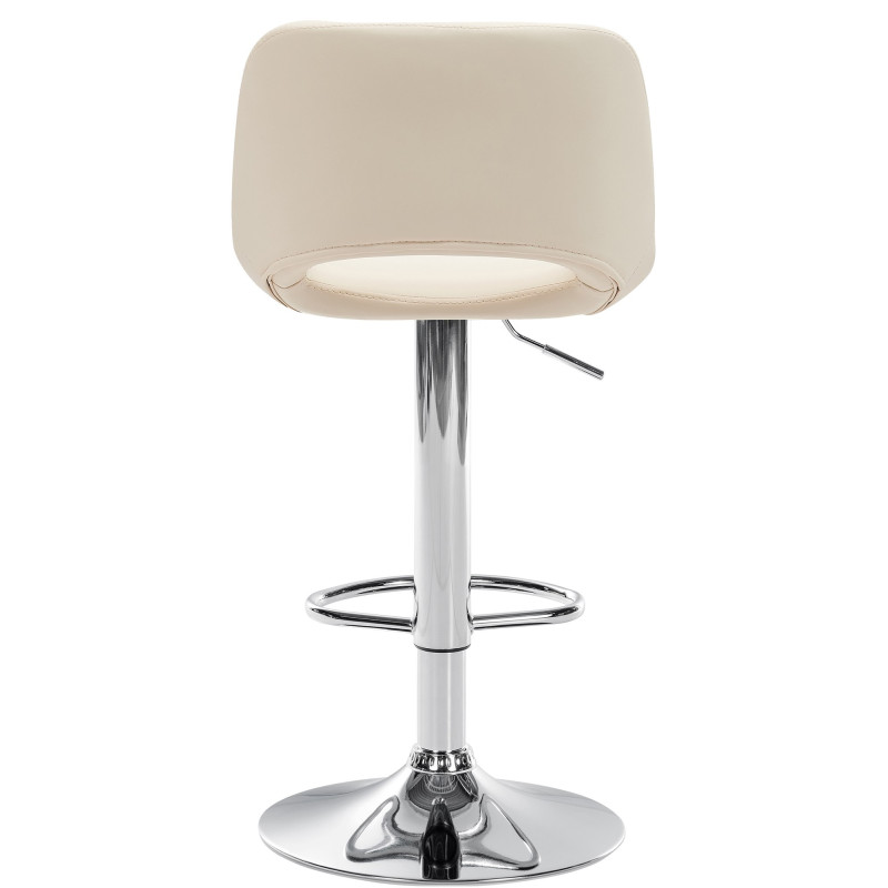Tabouret de bar Camden, similicuir, chrome et crème