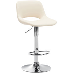 Tabouret de bar Camden, similicuir, chrome et crème