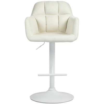 Tabouret de bar Natoma tissu blanc