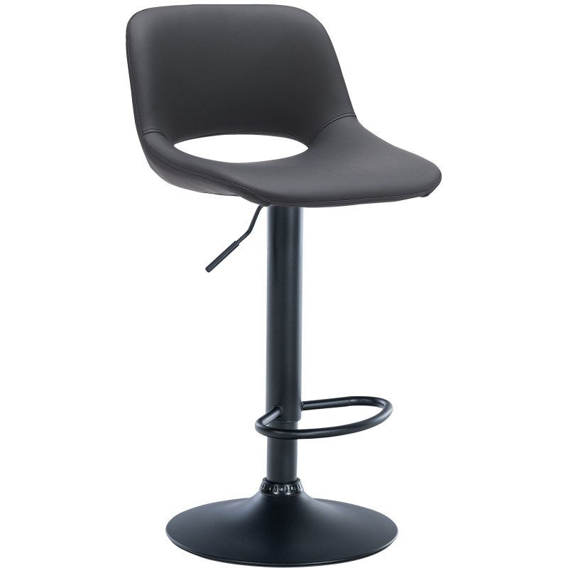 Tabouret de bar Camden, similicuir noir