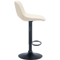 Tabouret de bar Camden, similicuir noir et crème