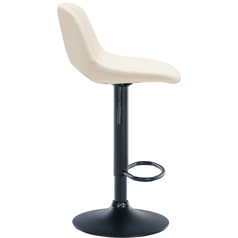 Tabouret de bar Camden, similicuir noir et crème
