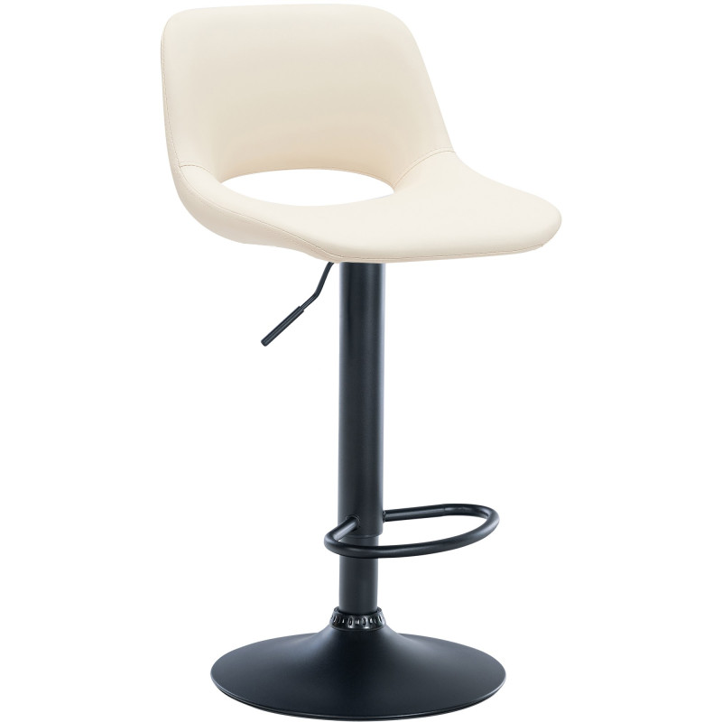 Tabouret de bar Camden, similicuir noir et crème