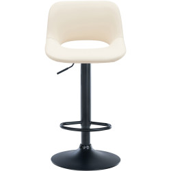 Tabouret de bar Camden, similicuir noir et crème