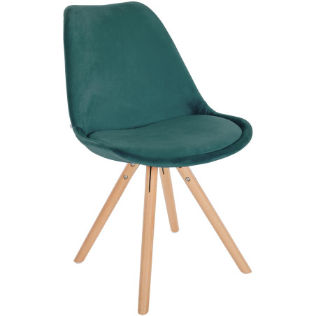 Fauteuil Sofia, en velours, rond, vert