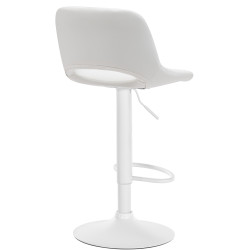 Tabouret de bar Camden, similicuir blanc