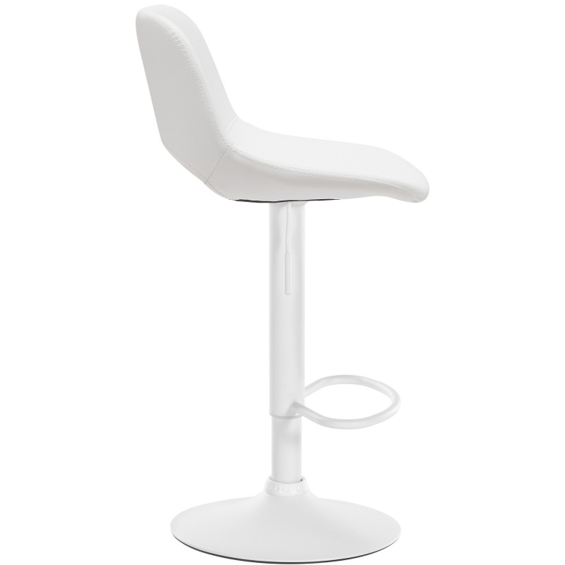 Tabouret de bar Camden, similicuir blanc