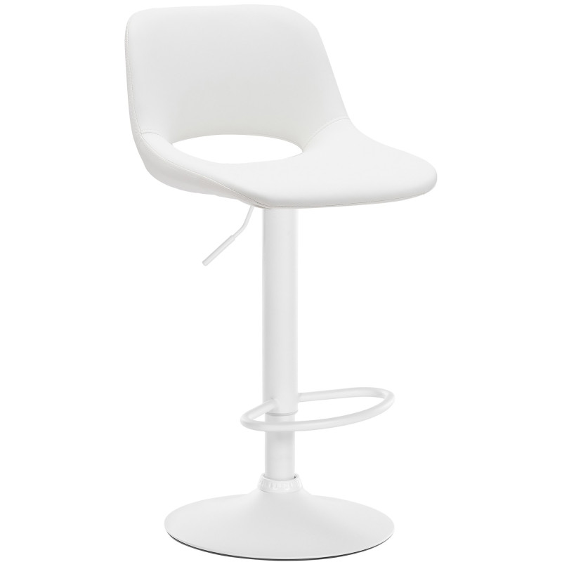 Tabouret de bar Camden, similicuir blanc