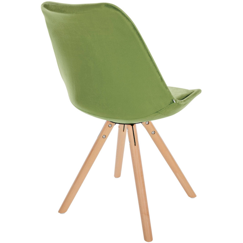 Fauteuil Sofia, en velours, rond, vert clair