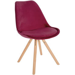 Fauteuil Sofia, velours, rond, bordeaux