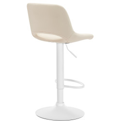 Tabouret de bar Camden, similicuir, blanc et crème