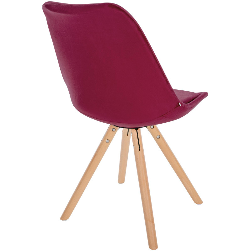 Fauteuil Sofia, velours, rond, bordeaux