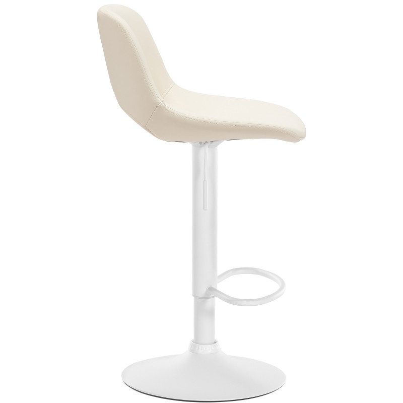Tabouret de bar Camden, similicuir, blanc et crème