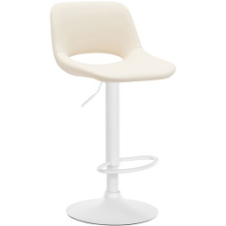 Tabouret de bar Camden, similicuir, blanc et crème