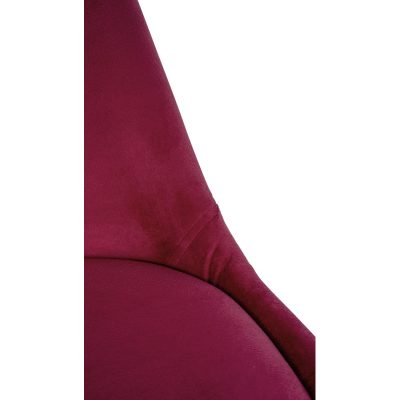 Fauteuil Sofia, velours, rond, bordeaux