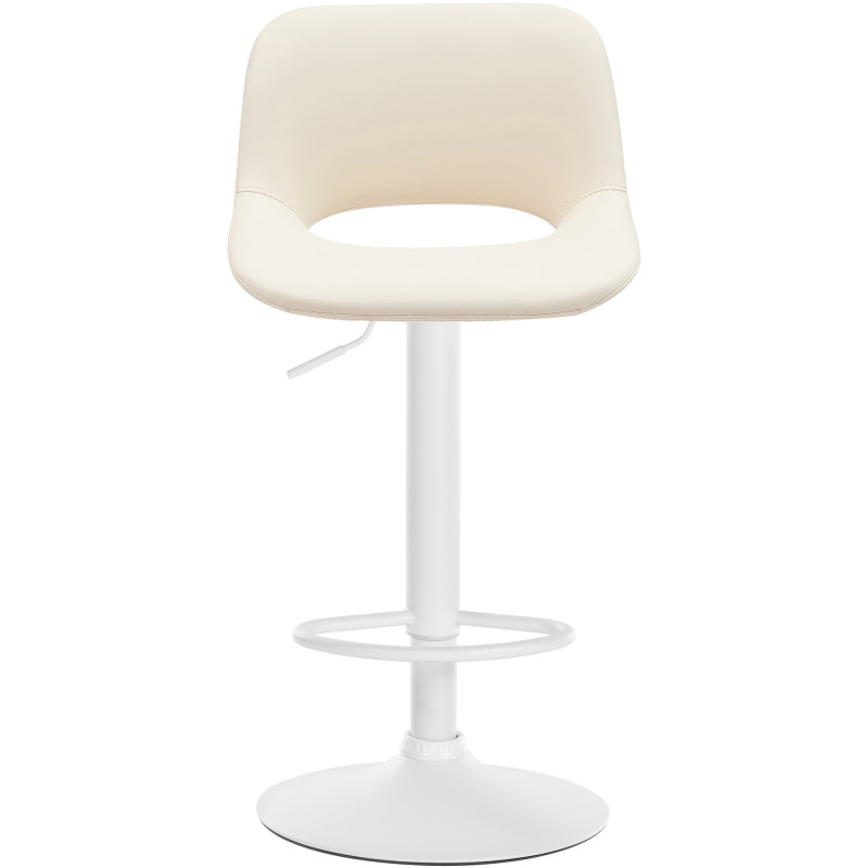 Tabouret de bar Camden, similicuir, blanc et crème