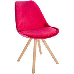 Fauteuil Sofia, en velours, rond, rouge