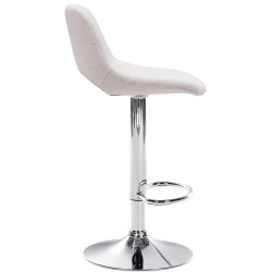 Tabouret de bar Camden tissu chrome crème
