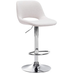Tabouret de bar Camden tissu chrome crème