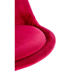 Fauteuil Sofia, en velours, rond, rouge
