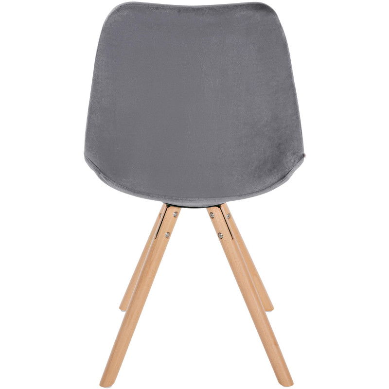 Fauteuil Sofia, en velours, rond, gris