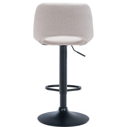 Tabouret de bar Camden tissu noir crème