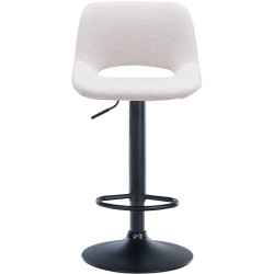 Tabouret de bar Camden tissu noir crème