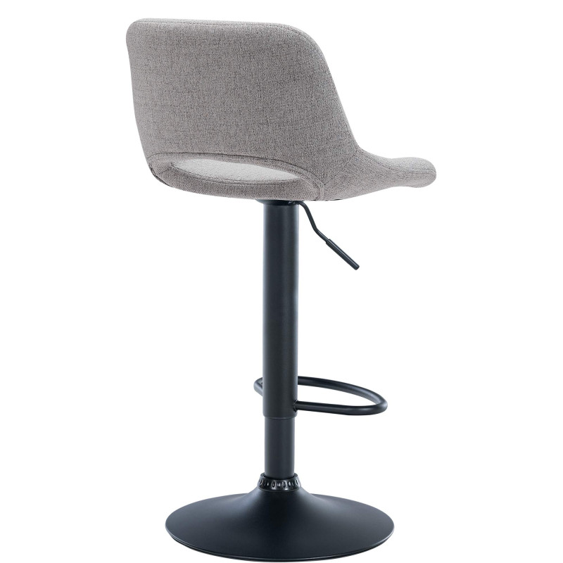 Tabouret de bar Camden tissu noir gris clair