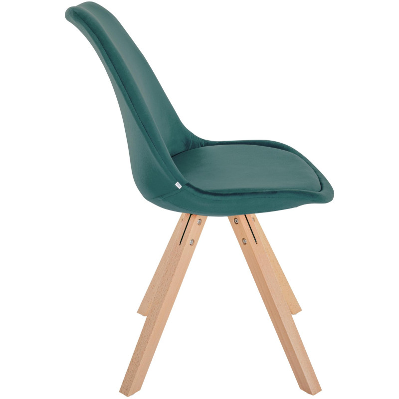 Fauteuil Sofia, velours, carré, vert
