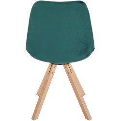 Fauteuil Sofia, velours, carré, vert