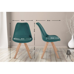 Fauteuil Sofia, velours, carré, vert